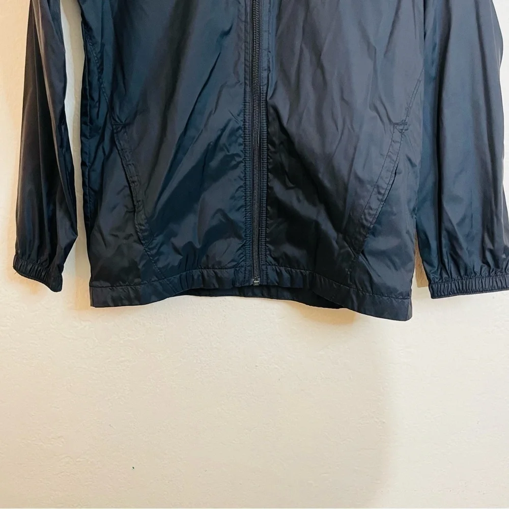 Columbia Long Sleeve Hoodie Windbreaker Size Medium Black Pockets